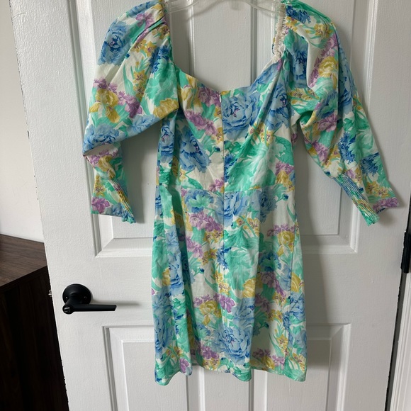 ZARA FLORAL PRINT POPLIN DRESS - Picture 3 of 4